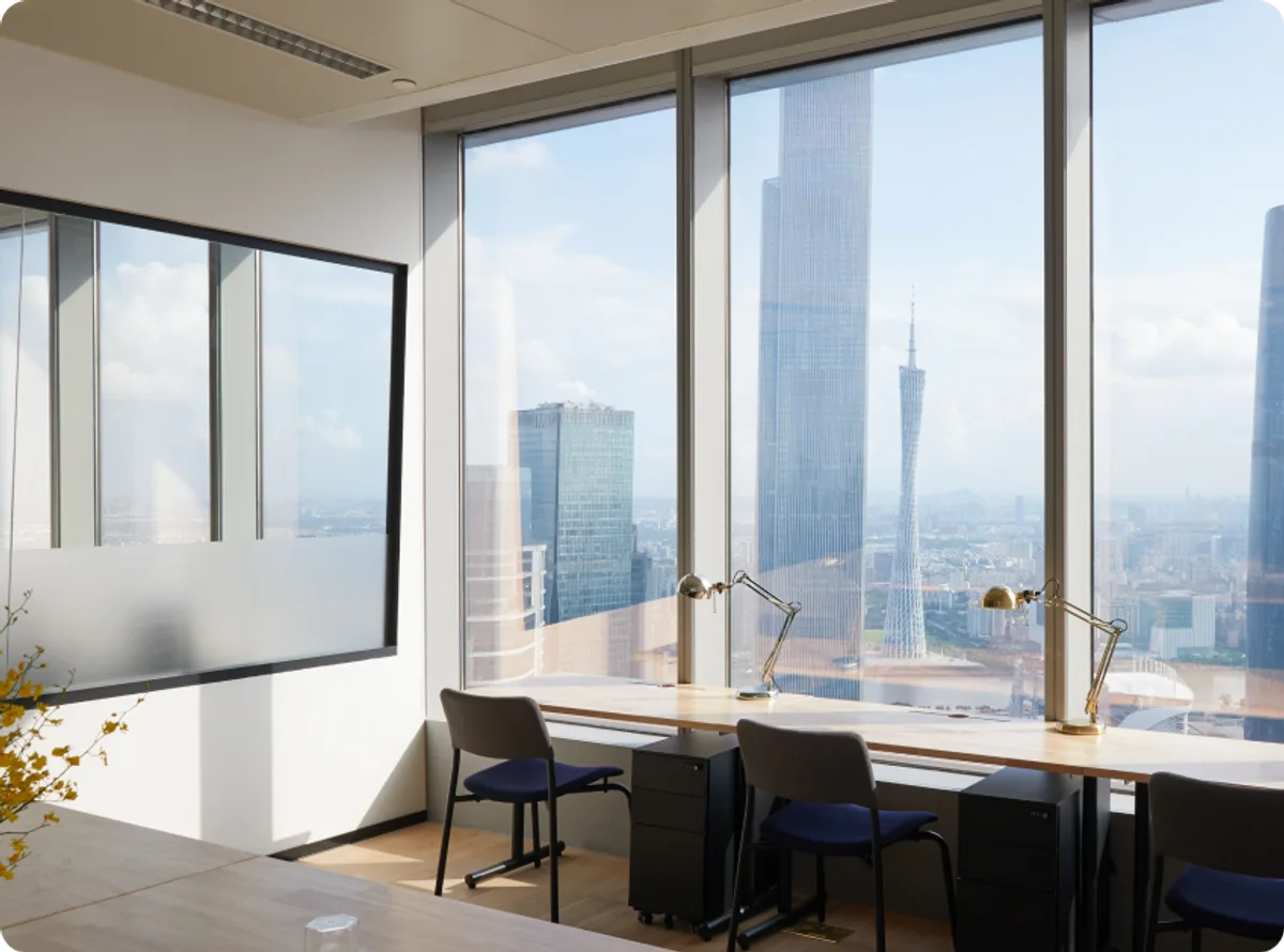 Chinaready Guangzhou office with a Canton Tower view